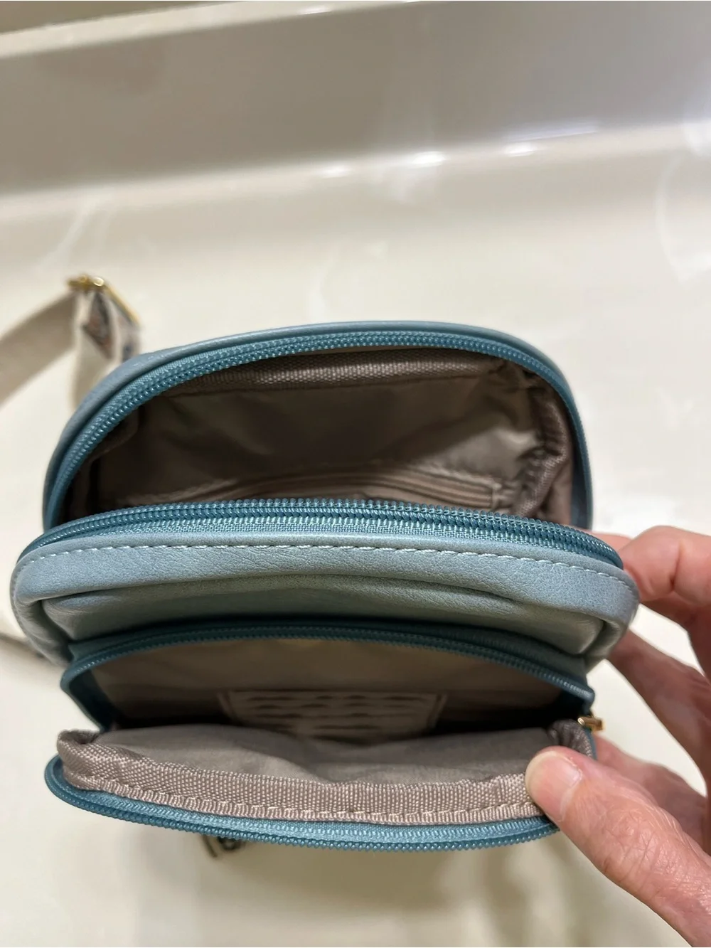 Blue Quilted Crossbody Sling Bag for Women